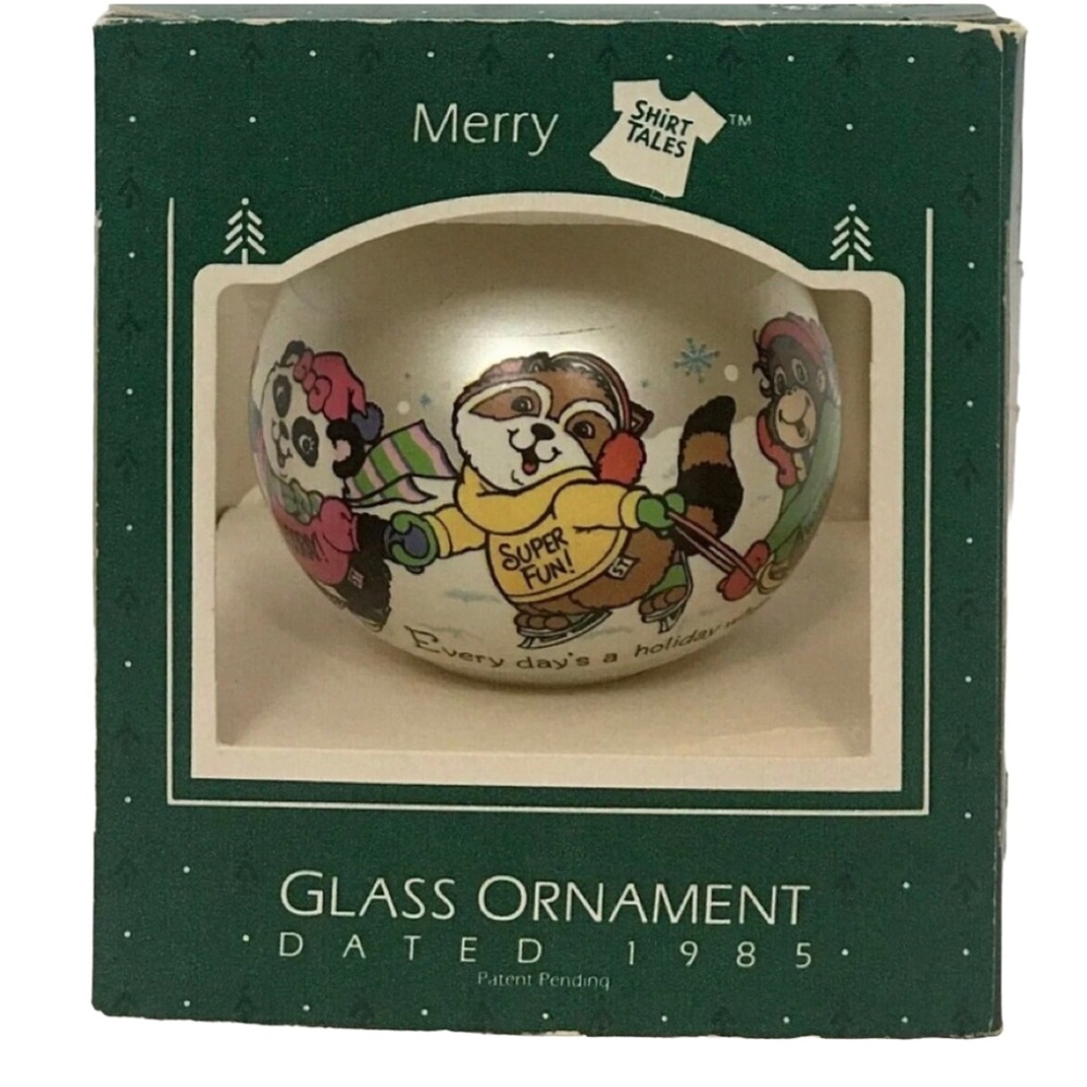 Hallmark 1985 “Shirt Tales” Glass Christmas Ornament